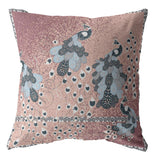 18? Dusty Pink Boho Bird Indoor Outdoor Throw Pillow