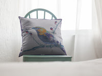 16? Blue White Robin Indoor Outdoor Throw Pillow