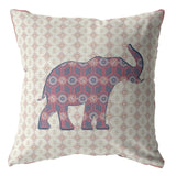 28" Magenta Elephant Indoor Outdoor Throw Pillow
