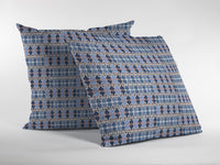 18" Blue Gray Spades Indoor Outdoor Throw Pillow