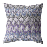 18â Purple Gray Hatch Indoor Outdoor Throw Pillow