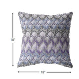 18â Purple Gray Hatch Indoor Outdoor Throw Pillow