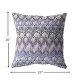 26â Purple Gray Hatch Indoor Outdoor Throw Pillow
