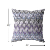 28â Purple Gray Hatch Indoor Outdoor Throw Pillow
