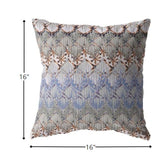 16â Orange Gray Hatch Indoor Outdoor Throw Pillow