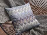 18â Blue Gray Hatch Indoor Outdoor Throw Pillow