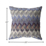 20â Blue Gray Hatch Indoor Outdoor Throw Pillow