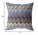 26â Blue Gray Hatch Indoor Outdoor Throw Pillow