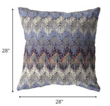 28â Blue Gray Hatch Indoor Outdoor Throw Pillow