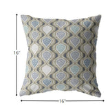 16â Gray Ogee Indoor Outdoor Throw Pillow