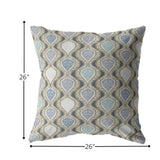 26â Gray Ogee Indoor Outdoor Throw Pillow