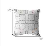 26â White Floral Indoor Outdoor Throw Pillow