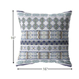 16â Navy White Strips Indoor Outdoor Throw Pillow