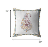 26â Red White Paisley Indoor Outdoor Throw Pillow