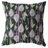 16? Black Purple Fall Leaves Indoor Outdoor Throw Pillow