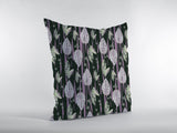 16? Black Purple Fall Leaves Indoor Outdoor Throw Pillow