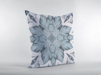16" Blue Floral Forest Indoor Outdoor Throw Pillow