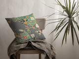 20" Green Gray Garden Indoor Outdoor Zippered Throw Pillow