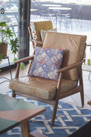 26â Turquoise Cream Trellis Indoor Outdoor Zippered Throw Pillow