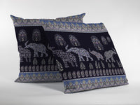 16? Purple Ornate Elephant Indoor Outdoor Zippered Throw Pillow