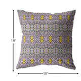 18â Purple Yellow Geofloral Indoor Outdoor Zippered Throw Pillow