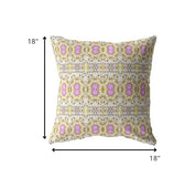 18â Yellow Lavender Geofloral Indoor Outdoor Zippered Throw Pillow