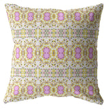 20â Yellow Lavender Geofloral Indoor Outdoor Zippered Throw Pillow
