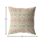 20â Yellow Lavender Geofloral Indoor Outdoor Zippered Throw Pillow