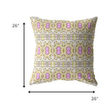 26â Yellow Lavender Geofloral Indoor Outdoor Zippered Throw Pillow