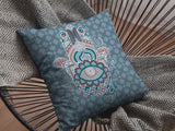 20â Slate Blue Hamsa Indoor Outdoor Zippered Throw Pillow