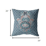 26â Slate Blue Hamsa Indoor Outdoor Zippered Throw Pillow