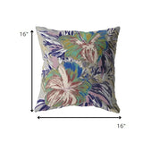 16? Lilac Green Hibiscus Indoor Outdoor Zippered Throw Pillow