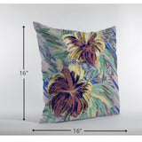 16â Terracotta Hibiscus Indoor Outdoor Zippered Throw Pillow
