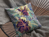18â Terracotta Hibiscus Indoor Outdoor Zippered Throw Pillow
