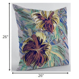 26â Terracotta Hibiscus Indoor Outdoor Zippered Throw Pillow