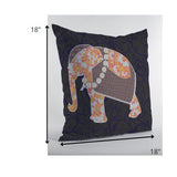 18â Orange Elephant Indoor Outdoor Zippered Throw Pillow