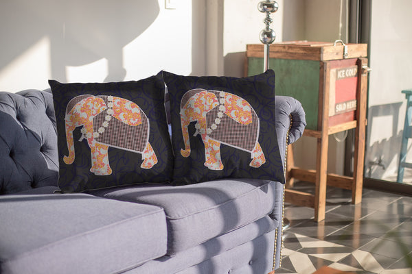 26â Orange Elephant Indoor Outdoor Zippered Throw Pillow