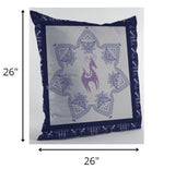 26â Gray Purple Horse Indoor Outdoor Zippered Throw Pillow