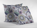 16â White Yellow Floral Indoor Outdoor Zippered Throw Pillow