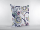 20â White Yellow Floral Indoor Outdoor Zippered Throw Pillow
