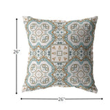 26â Blue Orange Mandala Indoor Outdoor Zippered Throw Pillow