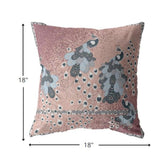 18? Dusty Pink Boho Bird Indoor Outdoor Zippered Throw Pillow