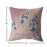 18? Dusty Pink Boho Bird Indoor Outdoor Zippered Throw Pillow