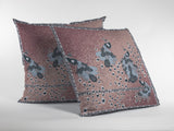 18? Dusty Pink Boho Bird Indoor Outdoor Zippered Throw Pillow