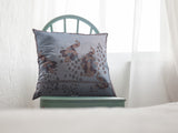 16? Blue Brown Boho Bird Indoor Outdoor Zippered Throw Pillow