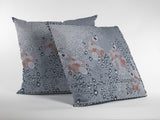 16? Gray Orange Boho Bird Indoor Outdoor Zippered Throw Pillow