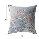 16? Gray Orange Boho Bird Indoor Outdoor Zippered Throw Pillow