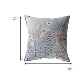 18? Gray Orange Boho Bird Indoor Outdoor Zippered Throw Pillow