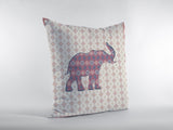 26" Magenta Elephant Indoor Outdoor Zip Throw Pillow