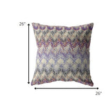 26â Magenta Cream Hatch Indoor Outdoor Zippered Throw Pillow